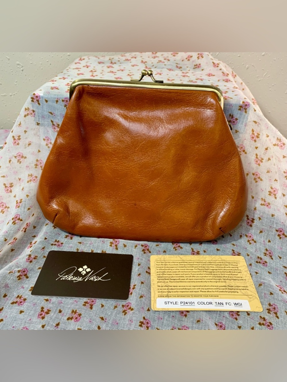 Patricia Nash Tan Leather Clutch - Picture 3 of 8